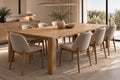 Masă dining Soffy din lemn masiv de stejar, finisată cu ulei de blat, 180x85 cm, în sufragerie cu scaune tapițate - 4Kanto